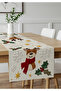Christmas Decoration 6 Piece Velvet Set with Deer – 4 Throw Pillows, Runner and Non-Slip Mat - 4