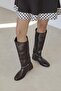 Lena Women's Accessory Detail Leather Boots Brown - 4