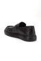 Genuine Leather Men's Casual Shoes Black Belted College Model Flat Sole - 6