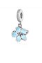 Blue Flower Dangle Charm S925 - 2