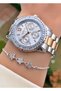 Women's Wristwatch Silver Rose Steel Case Steel Band Original Gift with Bracelet - 3