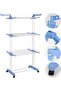 Clothes Drying Rack, 4-Tier Foldable Laundry Drying Rack, Stainless Steel Garment Clothes Dr - 4