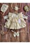 Cream Baby Girl Square Neck Mevlüt Set