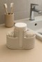 Modern Stylish Makeup Organizer and Organizer - 3 Compartments - 12cm - Light Marble Color - 5