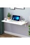 Computer Wall-Mounted Folding Desk, Drop-Leaf Table (White, 30x60cm)