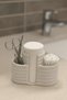 Modern Stylish Makeup Organizer and Organizer - 3 Compartments - 12cm - Light Marble Color - 2