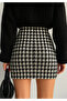 Women's New Season Houndstooth Patterned Mini Stylish Skirt - 2
