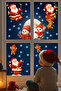 Christmas Sticker Set – Cute Santa Claus, Snowman, Reindeer and Snowflake Window Decoration - 4