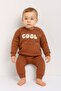 Baby Boy Cool Embroidered Pocketed 3 Thread Ribbed Winter Long Sleeve Top and Bottom Baby Set 100% Cotton - 3