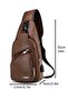 حقيبة رجالية معلّقة، حقيبة جلدية معلّقة مع منفذ شحن USB مقاوم للماء متعددة الجيوب - 4