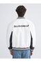 White Comfortable Fit College Collar Logo Men's Coat - 5