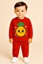 Pineapple Printed Long Sleeve Crew Neck Children's Tracksuit Set Unisex 3 4 5 6 7 8 9 10 11 12 Years