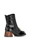 D25Kb-8265 Women's Genuine Patent Leather Heeled Boots Black - 4
