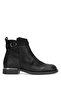D25Kb-8380 Women's Genuine Nubuck Leather Heeled Boots Black