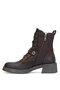 D25Kb-8410 Women's Genuine Nubuck Leather Heeled Boots Brown - 3