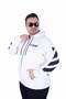 Large Size Hooded Zippered 3Ip Sweat Mg 25718 Beige - 3