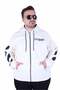 Large Size Hooded Zippered 3Ip Sweat Mg 25718 Beige - 2