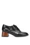 D25Ka-1545 Women's Genuine Patent Leather Classic Heeled Shoes Black