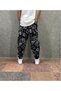 Baggy Plaid Trousers with Elastic Waistband and Ribbed Detail on the Legs - 2