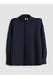 Navy Blue Regular Fit Long Sleeve Men's Shirt - 5