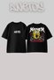 Sponge Bob Mayhem Design Back Printed Cotton Black Oversize T-Shirt