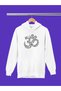 Yoga Meditation Printed Cotton Long Sleeve Ribbed 3-Ply Hooded Sweatshirt