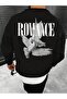 Men's Black Romance Dove Printed Oversized Sweatshirt