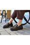 Genuine Leather Women's Brown Loafer Shoes - 6