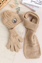 Waiter Boy Child 9-15 Years Old Navy Blue Scarf Beret Gloves Set