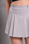Women's Double Pleated Double Crepe Fabric Belted Shorts Skirt - 6