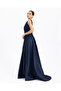 V-NECK JACQUARD MAXI EVENING DRESS - 6