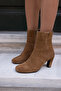 Cezary Women's Taba Genuine Suede Heelled Booties - 2