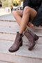 Karol Women's Light Brown Suede Thick Heel Boots - 3