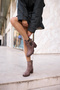 Karol Women's Light Brown Suede Thick Heel Boots - 8