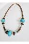 Turquoise and Tiger Eye Natural Stone Necklace 53 cm - 4
