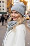 Women's Mohair Wool 2-Piece Scarf Beanie Set Thick Ribbed Knitwear Winter Set - 4