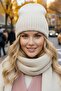 Women's Mohair Wool 2-Piece Scarf Beanie Set Thick Ribbed Knitwear Winter Set - 6