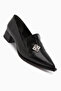 Jaklin Black Pointed Toe Low Heel Women's Shoes