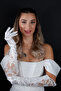 Satin and Lace Detailed Bridal Wedding Gloves - 4