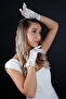 Short Satin Bridal Gloves with Bow Wedding Evening Dress Accessory - 2