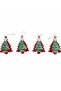 Christmas Ornament Set of 4 10 cm Pine Trees - 2