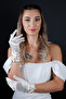 Short Satin Bridal Gloves with Bow Wedding Evening Dress Accessory - 6