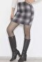 Women's Gray Checkered Mini Pencil Skirt
