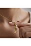 Fish Tail Wagging Fish Pendant Gold Women's Steel Necklace