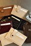 Brown Faux Leather 4 Compartment Women's Card Holder - 3