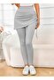 Women's High Waist Side Gathered Bottom Long Camisole Leggings Skirt - 4