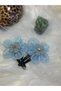 Handmade 2Pairs of Organza Flower hairclip and 1 set ponytail - 7