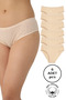 Women's 6-Pack Ten Jacquard Bato Panties - 100% Cotton