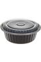 Hotpack Disposable Bento, Food Storage, Microwavable Meal Prep Container, Black Base Rou - 2