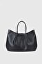 Women's Shoulder and Hand Bag with Wallet Detail in Black - 4